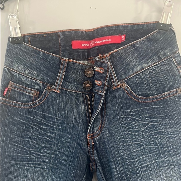 Y2K Blue Flare Wide Leg Jeans Phink Industries Size 11 - Picture 2 of 5